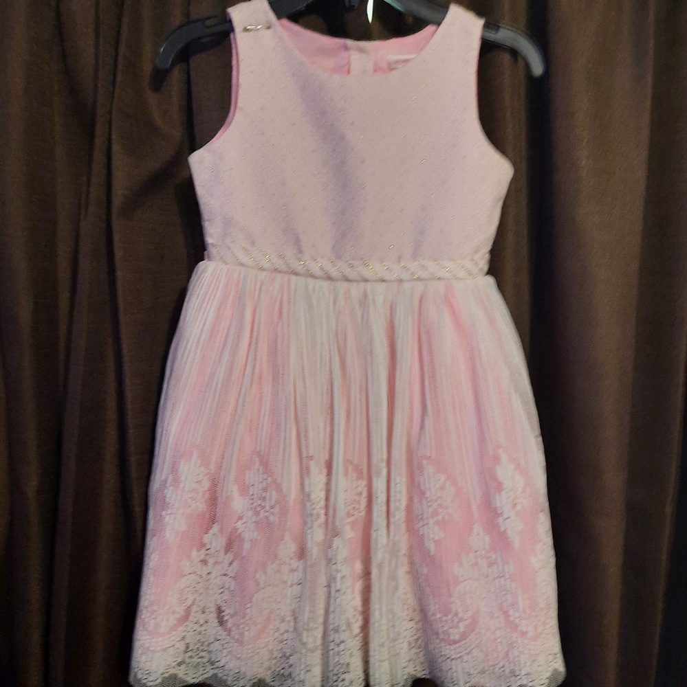 Girls Size 6X Youngland Pink and Ivory Dress